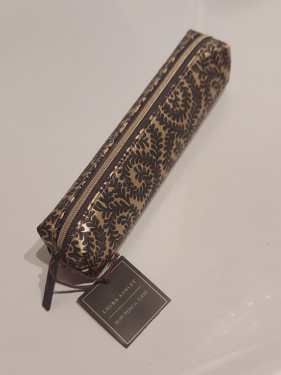 Laura Ashley Handbags - Laura Ashley Black & Gold Damask Slim Case